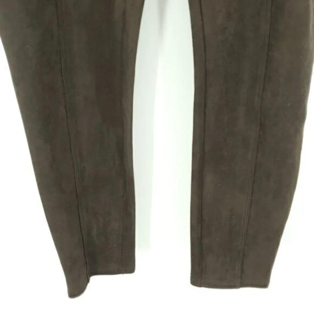Spanx High Waist Faux Suede Leggings L Chocolate Brown